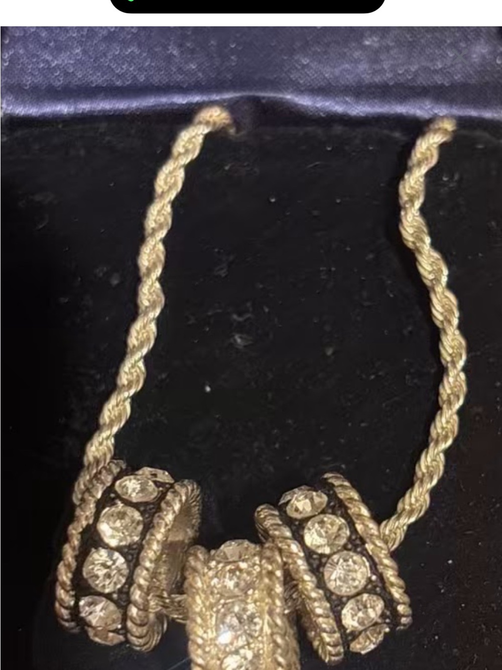 Gold-Tone Crystal Rope Necklace with Pavé Rondelle 3 rings